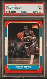 Fleer #76 1986 Johnny Moore PSA 7 casi nuevo novato a radiocontrol - Imagen 1 de 2