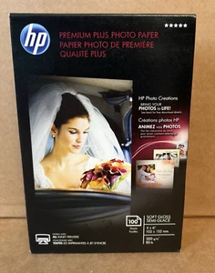 HP Premium Plus miękki połysk papier fotograficzny błyszczący papier fotograficzny 80lb 4x6 100 szt. zapieczętowany - Zdjęcie 1 z 6