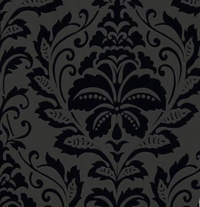 AS Creation Black Flock Floral Damask Pattern Living Walls Wallpaper 255426 - Picture 1 of 2