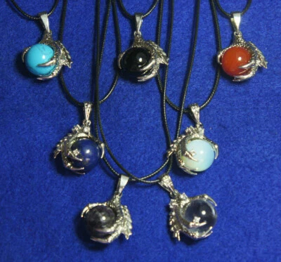 Halskette Anhänger Kralle Raubvogelkralle Bergkristall Onyx Achat uvm - Bild 1 von 4