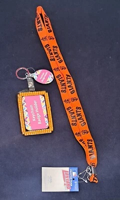 NWT SF Giants MLB Printed Lanyard 15in Length 3/4in Band Orange Badge Holder Set - Image 1 of 4