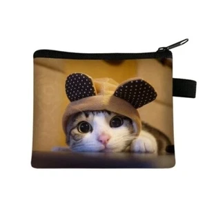 Cat Wallet Cute Purse Cat Mom Fur Mom Gift Cat-Lover Pouch Change Purse - Picture 1 of 3