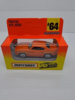 Vintage Matchbox Superfast #64 Pontiac GTO Judge Orange New And Sealed Diecast  - Image 1 of 4