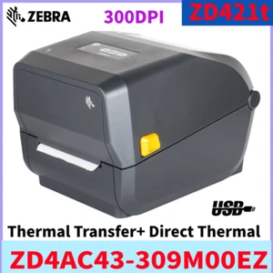 Zebra ZD421T 300DPI ZD4AC43-309M00EZ USB Transfer+Direct Thermal Label Printer - Bild 1 von 9