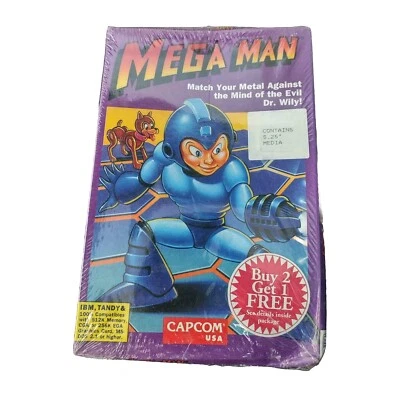 Mega Man 1990 Capcom PC Game Hi-Tech Expressions IBM PC Tandy 5.25" New & Sealed - Image 1 of 4