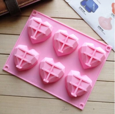 Heart Ice Cube Tray Reusable Ice Cubes Maker Silicone Ice Cream Molds Chocolate - Image 1 of 2