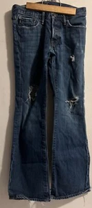 abercrombie kids boys baxter low rise slim boot size 12 dark wash Button Fly EUC - Picture 1 of 8