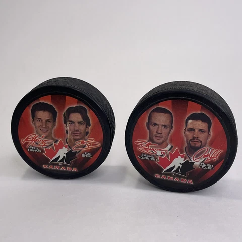 Lot Of 2 Vintage 2002 Team Canada X McDonald's Collab Rubber Ice Hockey Pucks Cover