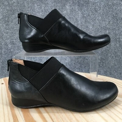 Abella True Comfort Boots Womens 8.5 M Ankle Booties Black Faux Leather Zipper - Image 1 of 4
