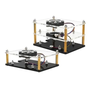 1/2Layer Clear Acrylic Protective Box Case Cover with Fan for Pi 5 - Afbeelding 1 van 10