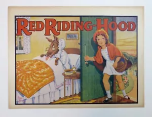ORIGINAL 1930 -40ER JAHRE ROTKÄPPCHEN AUFKLEBEN FÜR PANTO MINI PAPIER POSTER RUSSAY - Bild 1 von 2