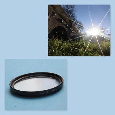 8 Point 58mm Star-effect Cross Screen for Canon, Nikon, Sony, Pentax Camera Lens - Image 1 of 2