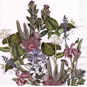Serviettes en papier fleurs variées Antigua. Paper napkins mixed flowers blossom - Picture 1 of 1