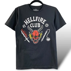 Netflix Stranger Things Hellfire Club T-Shirt Mens S Black Cotton Graphic Tee - Picture 1 of 7