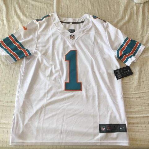 tua tagovailoa White Nike Jersey Large Miami Dolphins #1 Cover