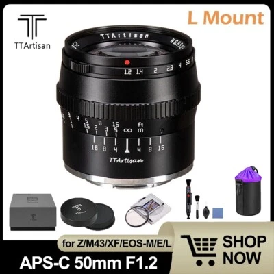 TTARTISAN 50mm F1.2 APS-C Lens for L Mount Cameras Leica T TL TL2 SL CL Sigma FP - Image 1 of 4