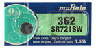 362 SR721SW | MURATA (Was SONY) | Silver Oxide Watch Battery | 1.55v| 1 x Single