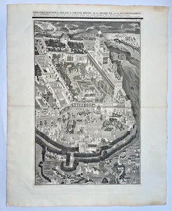 INDIA PALACE, MOSQUEE OF MUGHAL EMPEROR  1720 HENRI CHATELAIN LARGE ANTIQUE VIEW - Picture 1 of 6