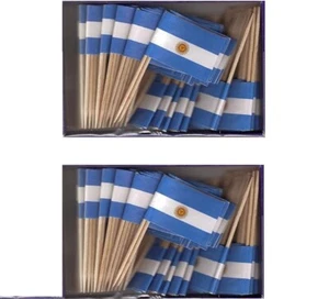 Dos Cajas de 100 Banderas de Palillo de Dientes Argentina, 200 Banderas Pequeñas Mini Bandera Cupcake - Imagen 1 de 1