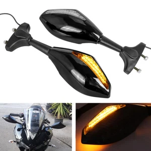 Motorcycle LED Integrated Rearview Mirrors Turn Signal Light For Honda CBR600RR - Picture 1 of 12