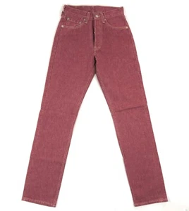 Levis 501 For Women 24x32 Red Jeans Vintage Button Fly Straight Leg Made In USA - Picture 1 of 10