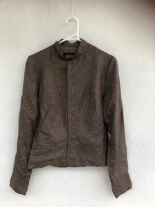 /🍃 SCANLAN AND THEODORE Bomber Jacket Lightweight Shirt Green Grey 8 Xs - Picture 1 of 6