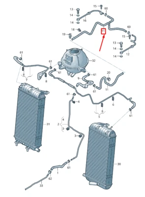 全新奥迪 R8 4S 发动机通风软管 07L121086G 无进口关税 🇺🇸 — 第 1/4 张图片