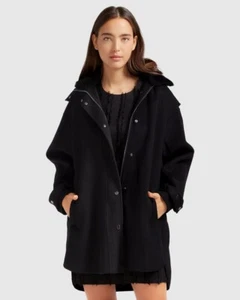 Cappotto Belle & Bloom nero con cappuccio staccabile cuore pesante - Taglia M - Foto 1 di 4