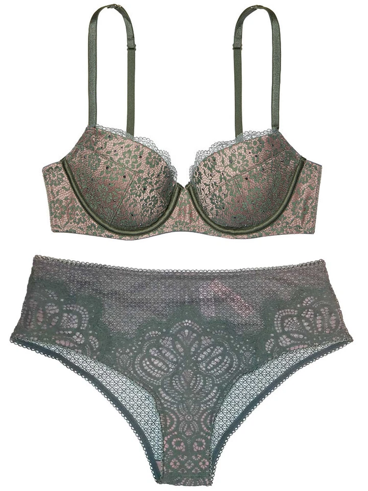 JUEGO SUJETADOR PUSH-UP VERDE DREAM ANGELS VICTORIAS SECRETS, DESCARADO 34D/GRANDE Foto 1 de 1