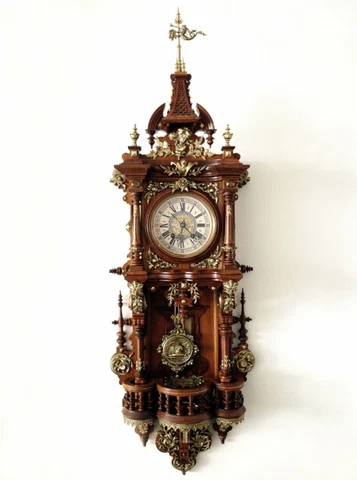 Lenzkirch Meerjungfrau Excellent Antique German Wall Clock 19th century Cover