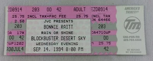 1994 09/14 BONNIE RAITT Concert Full Ticket at Desert Sky - Picture 1 of 1
