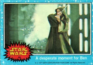 1977 Topps Star Wars Serie 1 Blue Border #46 Ein verzweifelter Moment für Ben - Bild 1 von 2