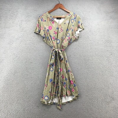 Lane Bryant Dress Womens 14/16 V-Neck Flutter Sleeve Tie Multicolor Pullover - Image 1 of 4