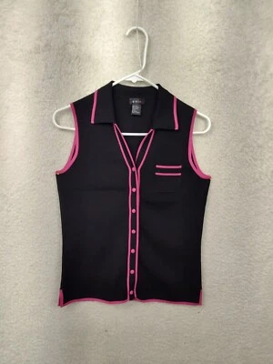 Женский топ Evie маленький черный из вискозной смеси без рукавов с воротником обычный покрой рубашка - Изображение 1 из 4