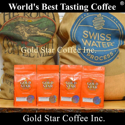 GOLD STAR 4 lb Hawaiian Kona Swiss Water Decaf coffee - Best Tasting Decaf in the world!