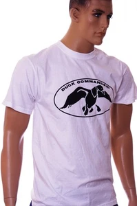 Hombres Blanco Pato Negro Dinastía Comandante SS Caza Camiseta Algodón Medio NUEVO - Imagen 1 de 1