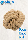 Hund Seil mit Ball 13CM Verknotet Borte Haustier Beige Baumwolle