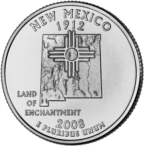 Stati Uniti USA quarter dollar 1/4 $ Stati Federali NEW MEXICO 2008 - Foto 1 di 1