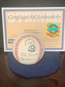 Thomson/Branca 50th Anniv Shot Heard Auto Official MLB Baseball Steiner COA - Bild 1 von 6