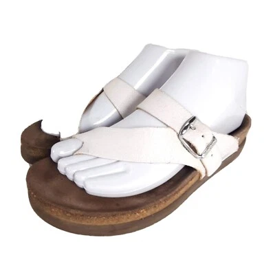 Sandalias Mephisto Mujer Helen EU37 US6,5 Cuero Blanco Sin Cordones Tanga Deslizables Foto 1 de 4