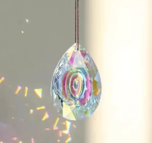 Sonnenfänger Glas Kristall Prisma + Band Deko Longan 50mm Lichtfänger Geschenk - Bild 1 von 2