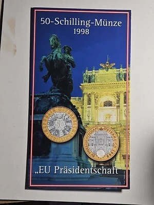 AUSTRIA 50 SCHILLING PRESIDENCY OF EUROPEAN UNION  BI-METALLIC 1998 (#20019) - Image 1 of 3