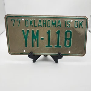 1977 Oklahoma is OK License Plate YM-118 - Picture 1 of 3