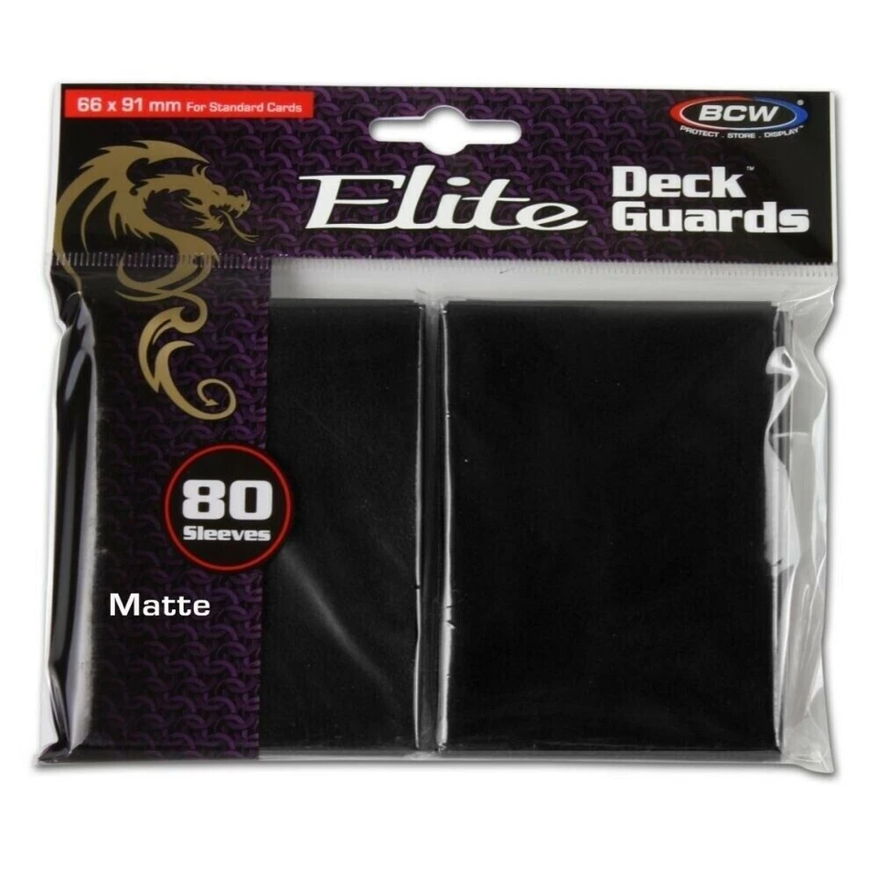 Box of 480 BCW Black Matte Elite Deck Guards CCG Gaming Card Protective Sleeves - Image 1 of 1