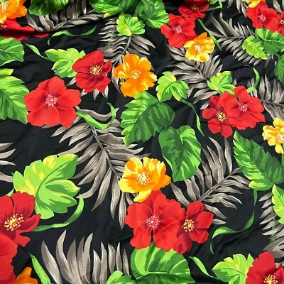 Printed Flowers Garden 4-Way Stretch Fabric 60"Wide Swimsuit Spandex By The Yard - Image 1 of 4