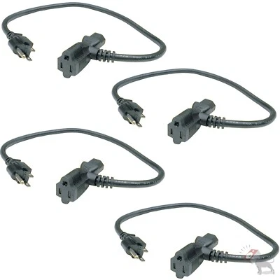4 Hosa Technology PWD-401 Power Cord Piggy Back IEC C13 to NEMA Cable 1ft
