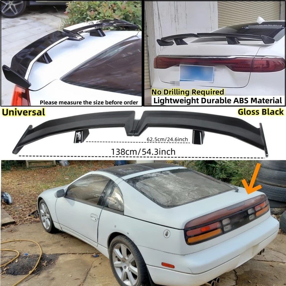 Fits 1990-1996 Nissan 300ZX "PRO Style" Trunk Lid Spoiler Wing Glossy Universal Foto 1 de 4