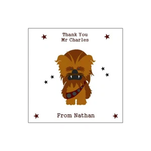 CHEWBACCA LEHRER DANKESKARTE PERSONALISIERT - handgefertigte Star Wars Geschenkkarte - Bild 1 von 5