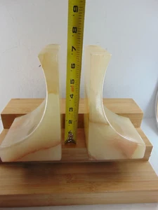 Polished Geometrical Stone Book Ends OVER 8 POUNDS TOTAL VERY RARE BEAUTIFUL - Picture 1 of 7