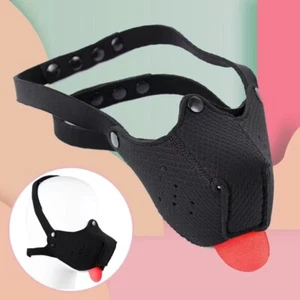 Adjustable Fashion Cosplay Latex Rubber Padded Dog Mask with Detachable Nose - Picture 1 of 32